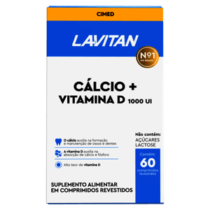Lavitan Cálcio + Vitamina D 1000UI 60 Comprimidos Revestidos